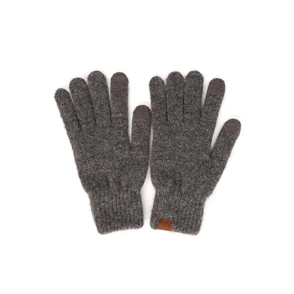 C.C Heather Knit Plain Gloves - 7 colors
