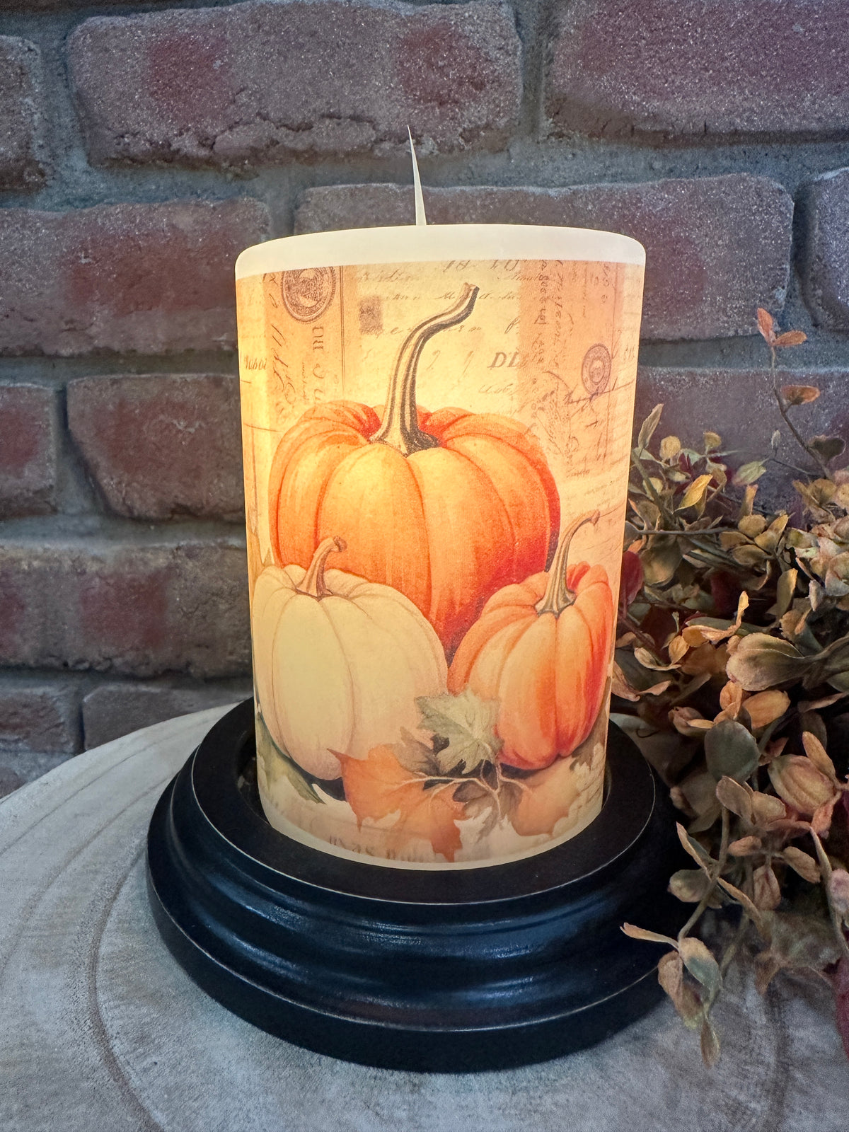 Patch Work Pumpkins Candle Sleeve