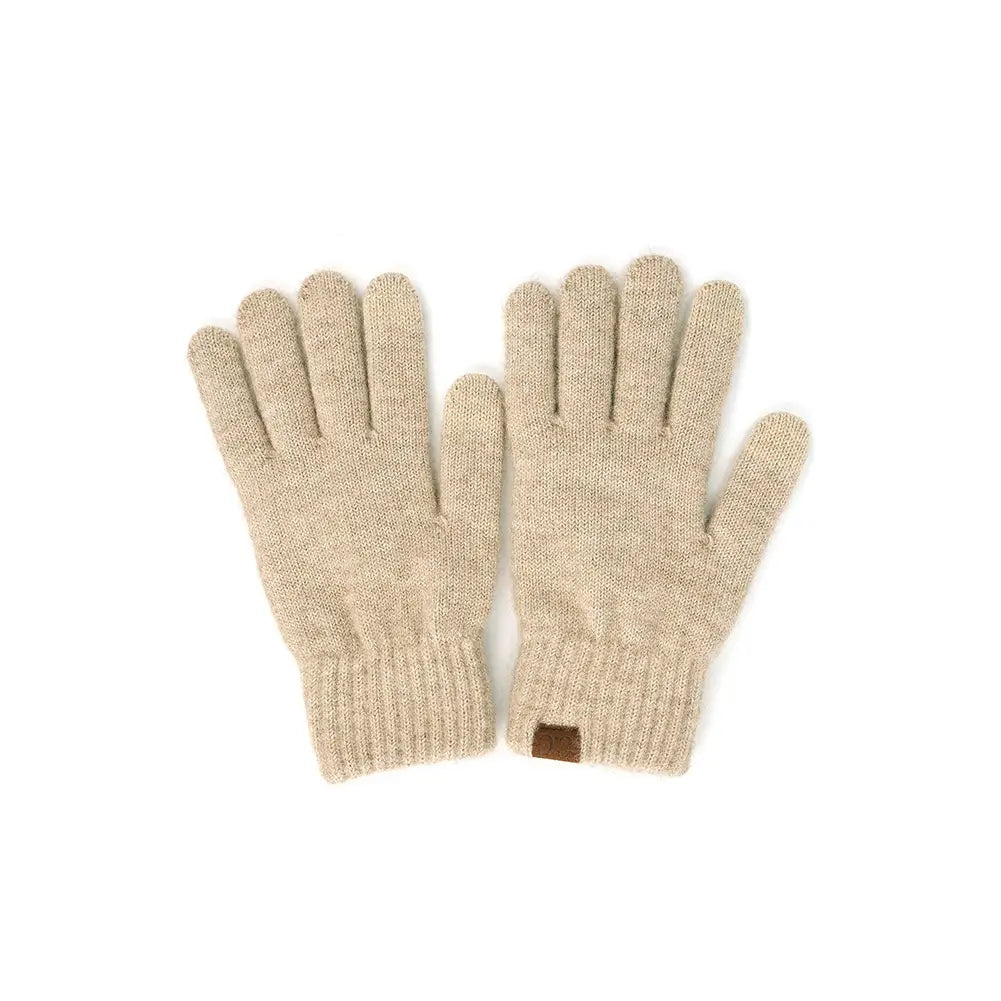 C.C Heather Knit Plain Gloves - 7 colors