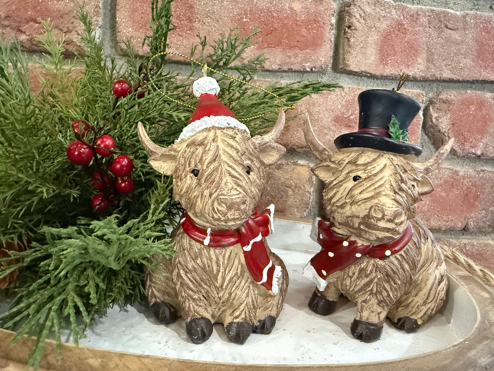 Holiday Highland Cow Ornament - 2 Styles