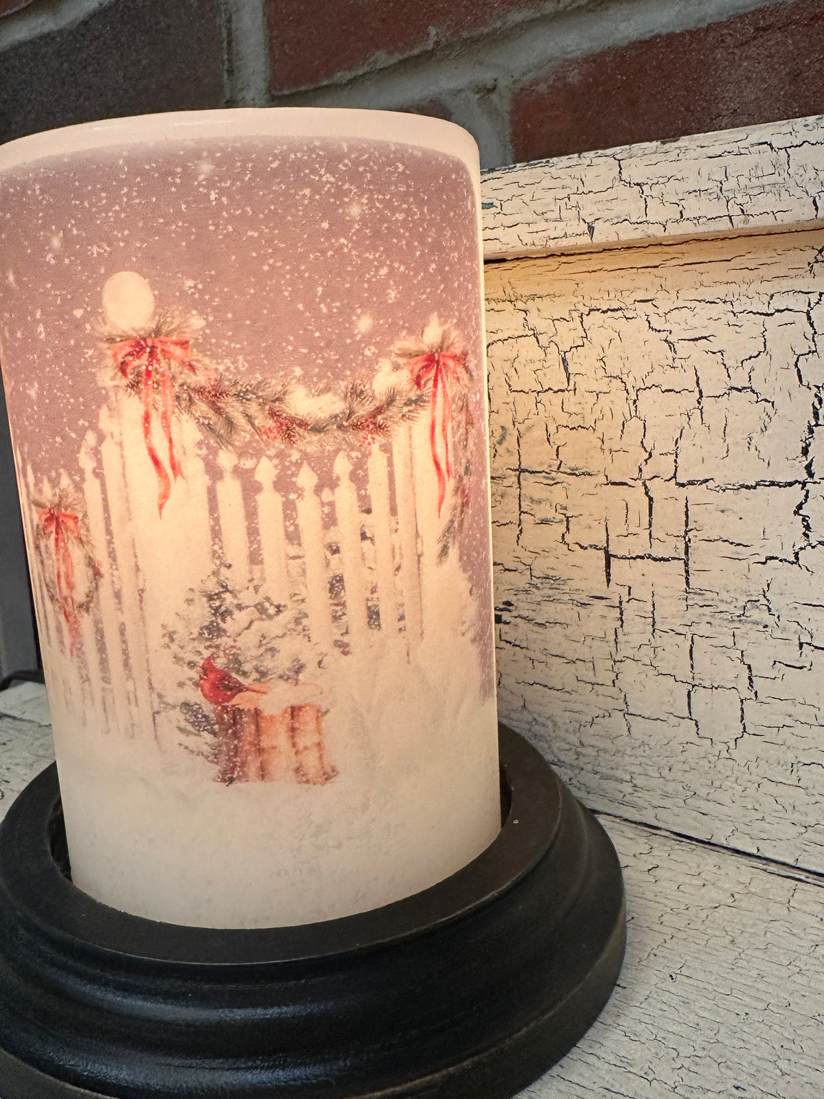 Winter Garden Gate Candle Sleeve