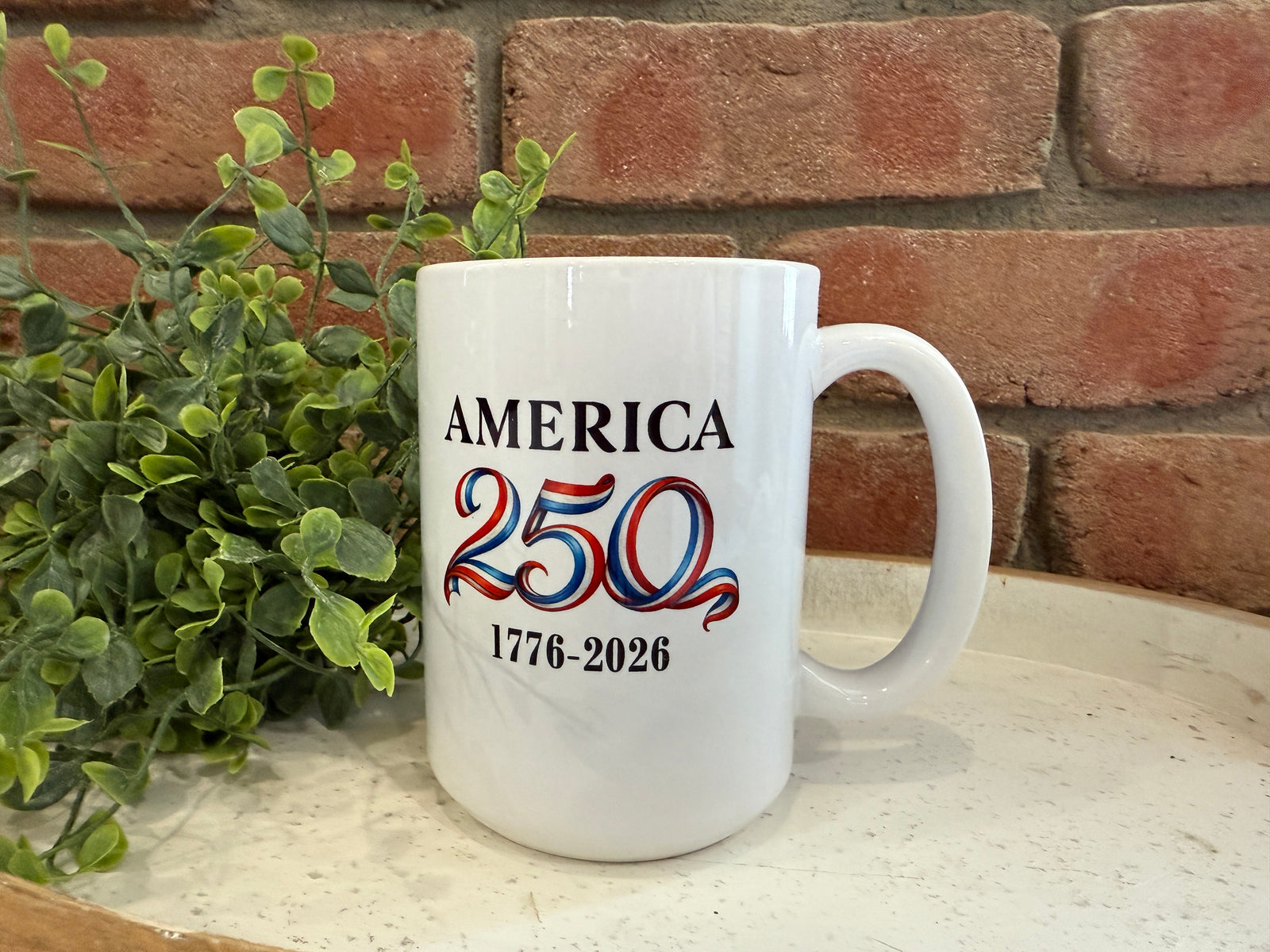 Patriotic Red White Blue 250 Anniversary Mug