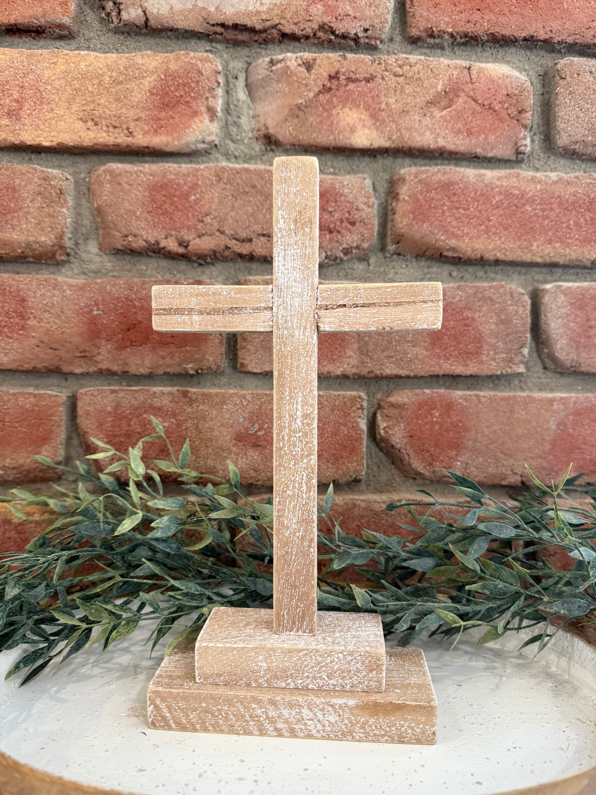Wood Cross on Stand