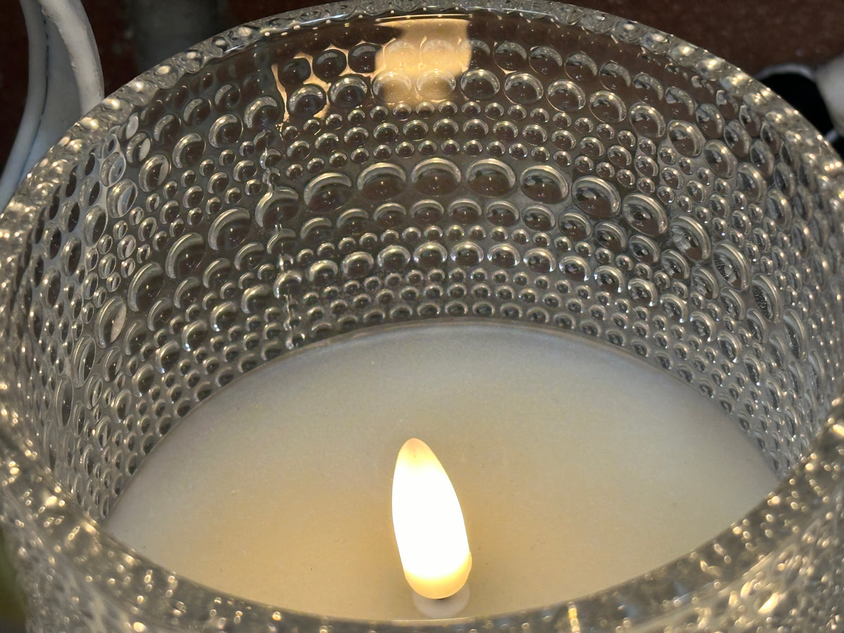 Dotted Glass 3D Flame Candle - 2 Sizes
