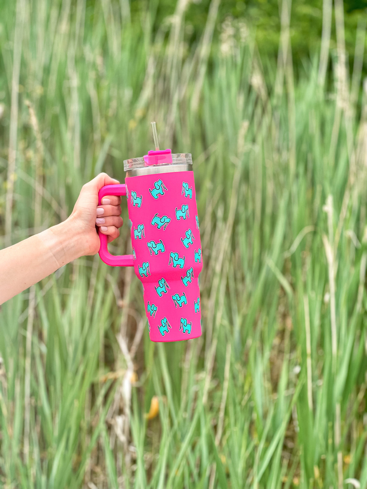 Puppie Love Logo Tumbler - Hot Pink