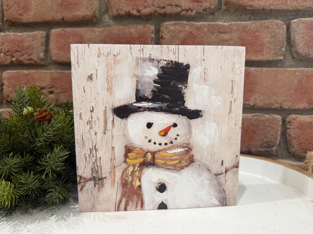 Snowman Block Sign