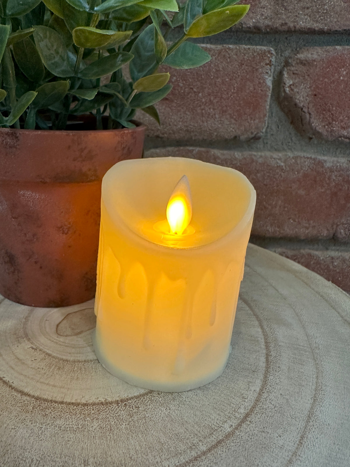Moving Flame Slim Pillar Candles - 3 Sizes