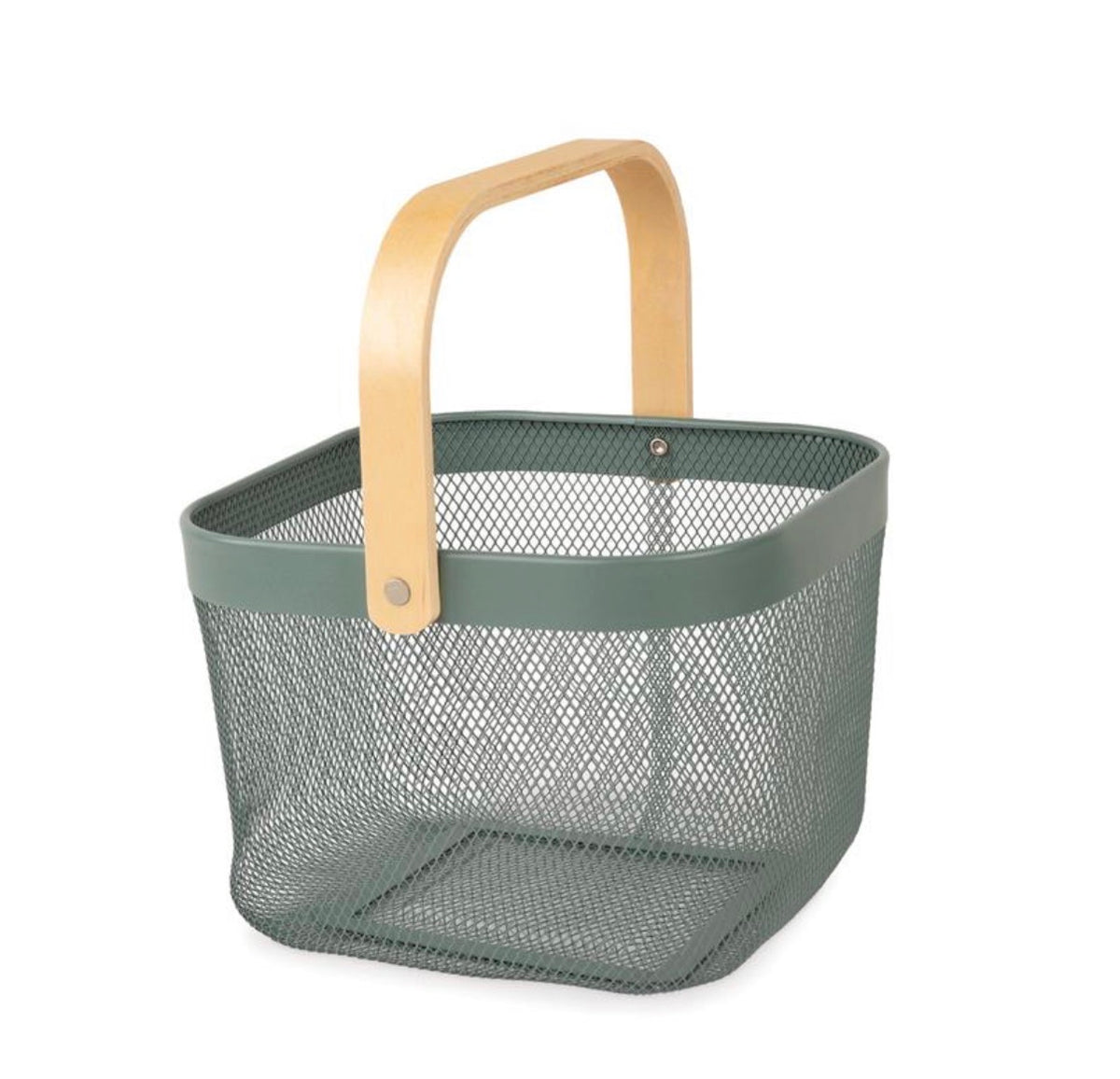 Green Square Mesh Metal Basket