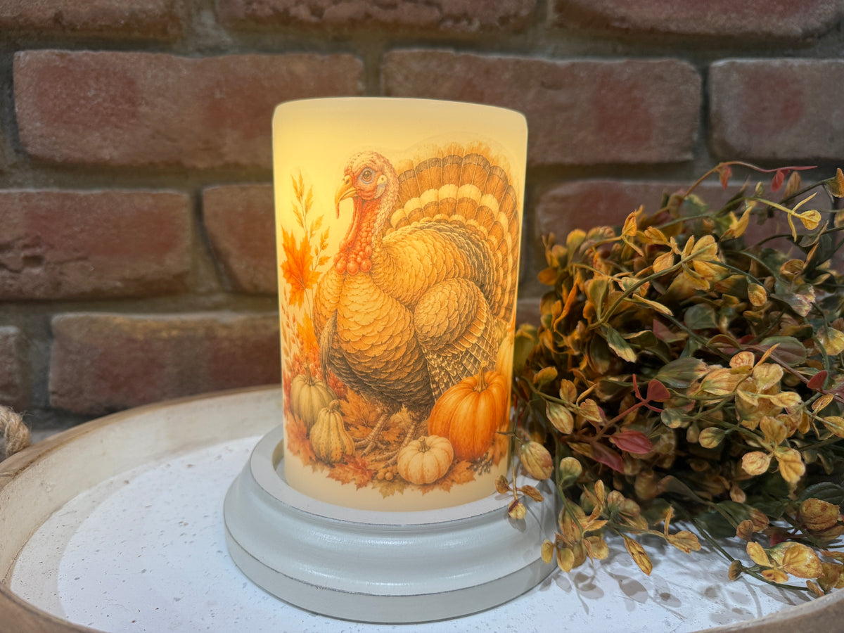 Old Time Turkey Candle Sleeve