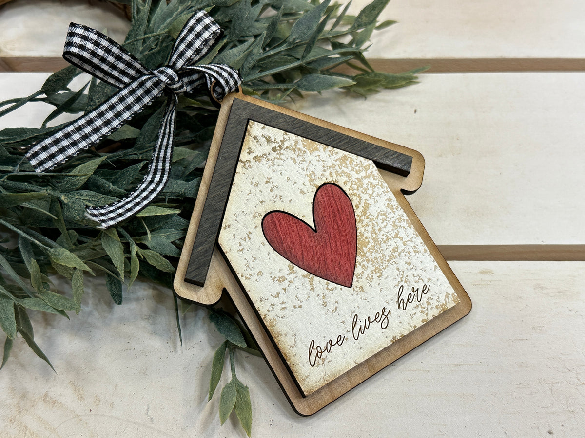 Handmade Love Lives Here Ornament