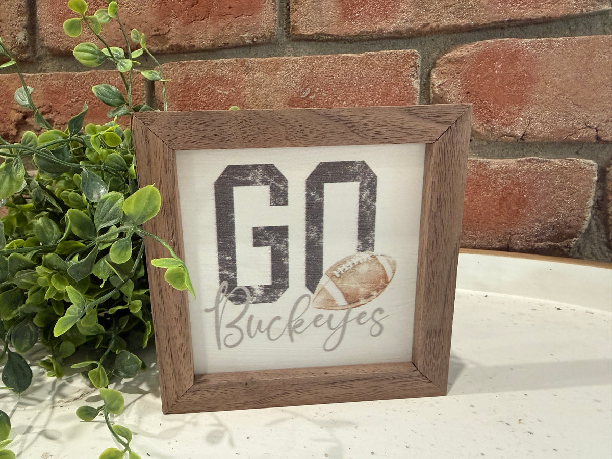 Go Buckeyes Framed Sign - Two Sizes