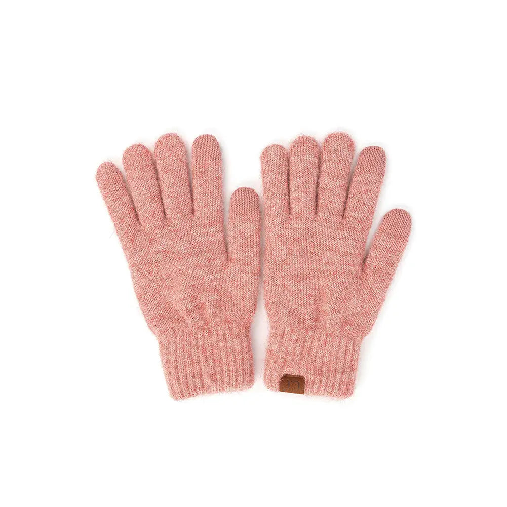 C.C Heather Knit Plain Gloves - 7 colors