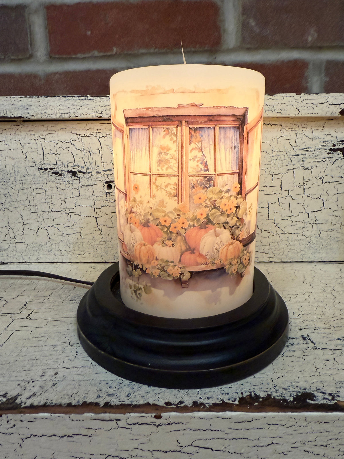 Fall Garden Window Candle Sleeve