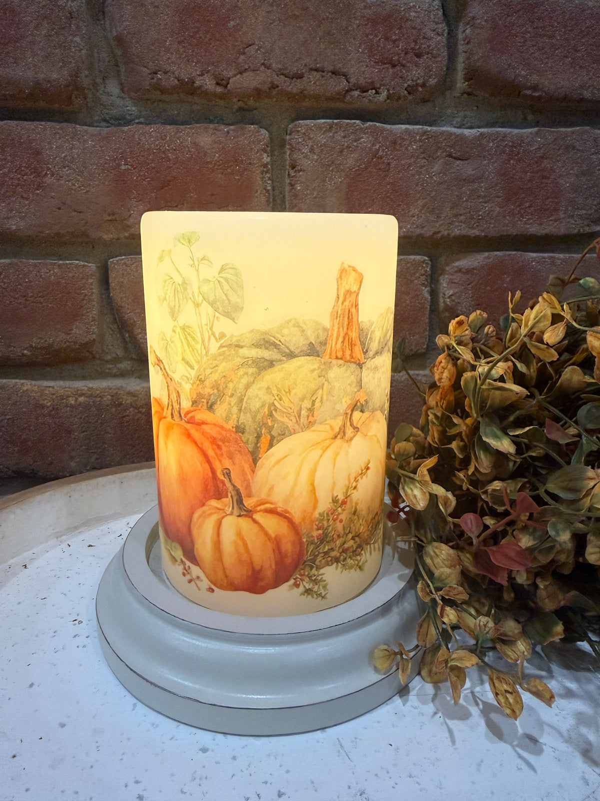 Autumn Cinderella Pumpkins Candle Sleeve