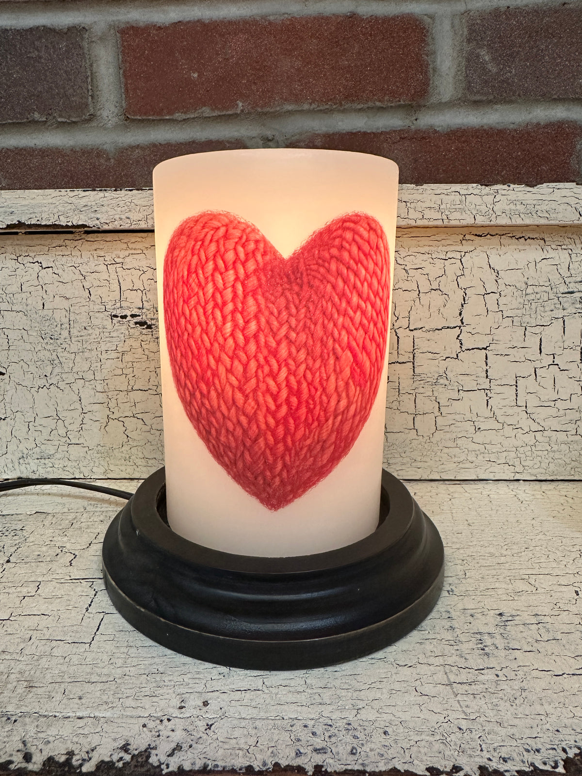 Puffy Red Heart Candle Sleeve
