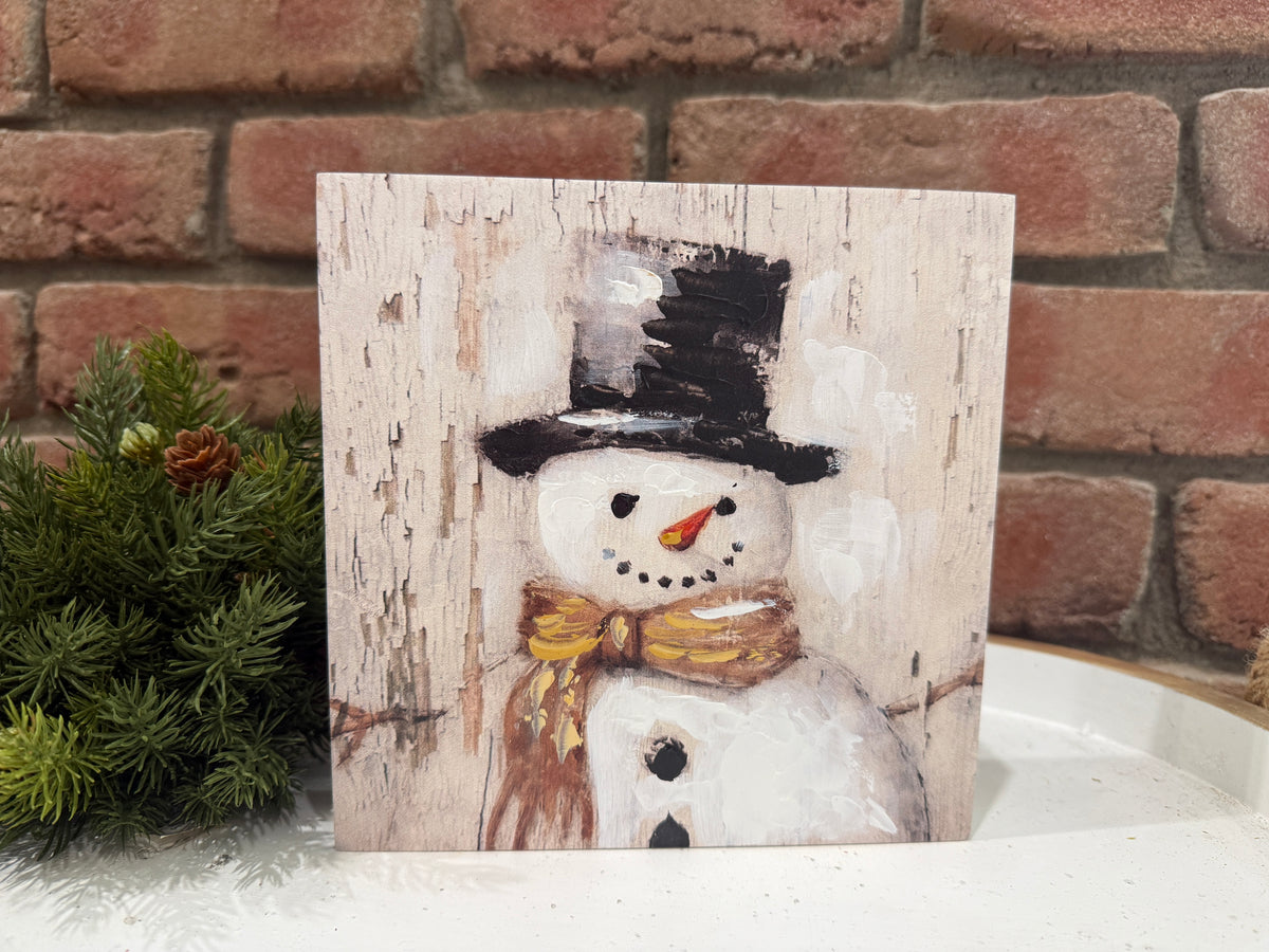 Snowman Block Sign