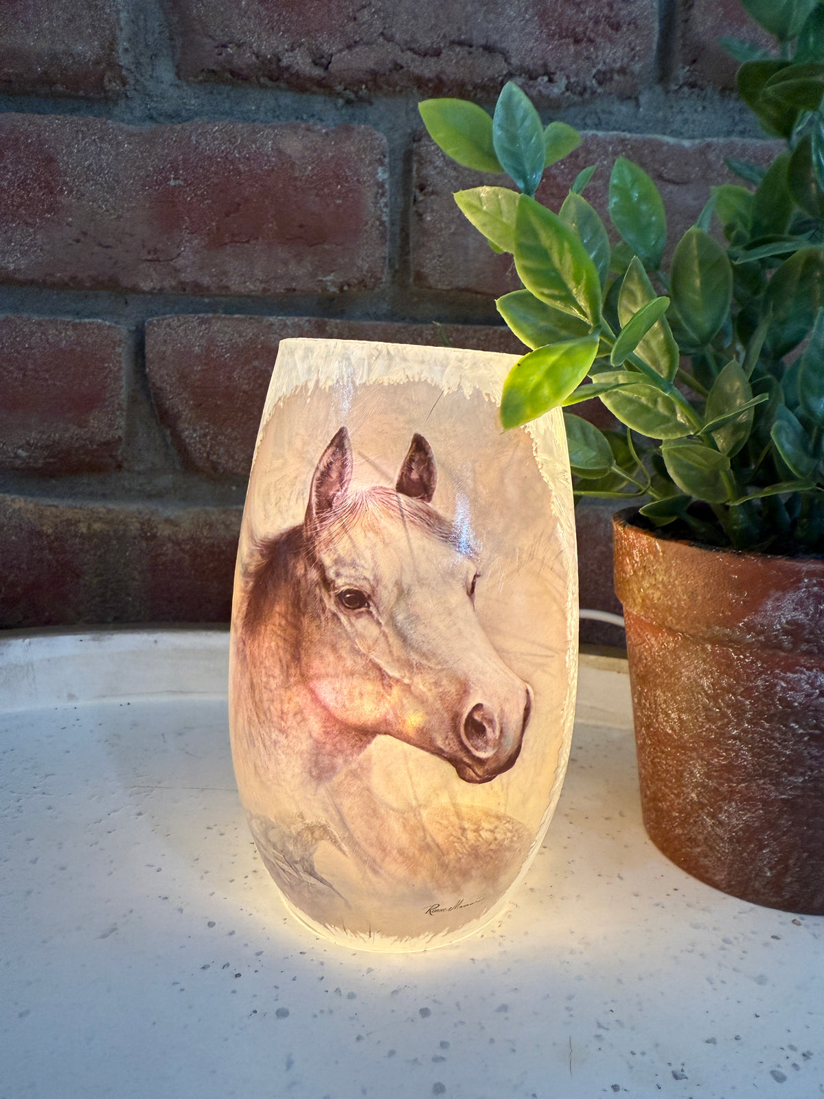Horses Lighted Vase - Two Styles