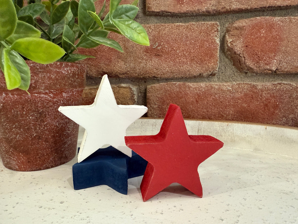 Mini Americana Wood Stars - Set of 3