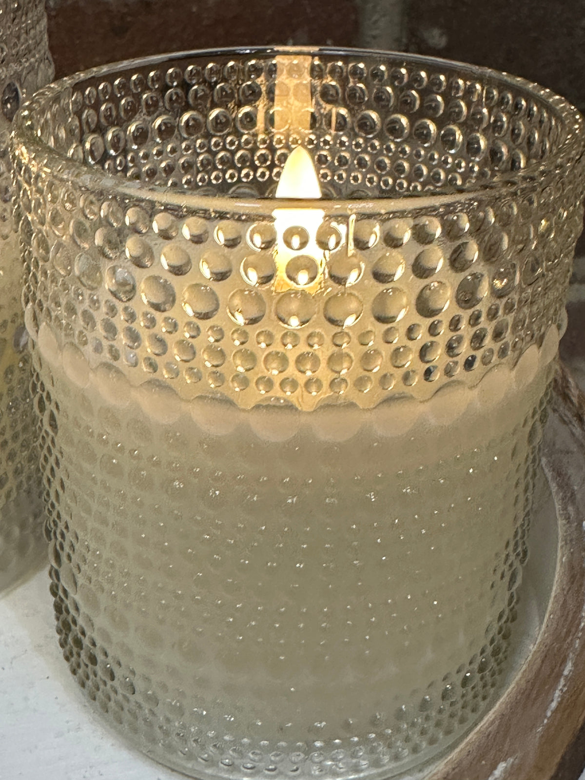 Dotted Glass 3D Flame Candle - 2 Sizes
