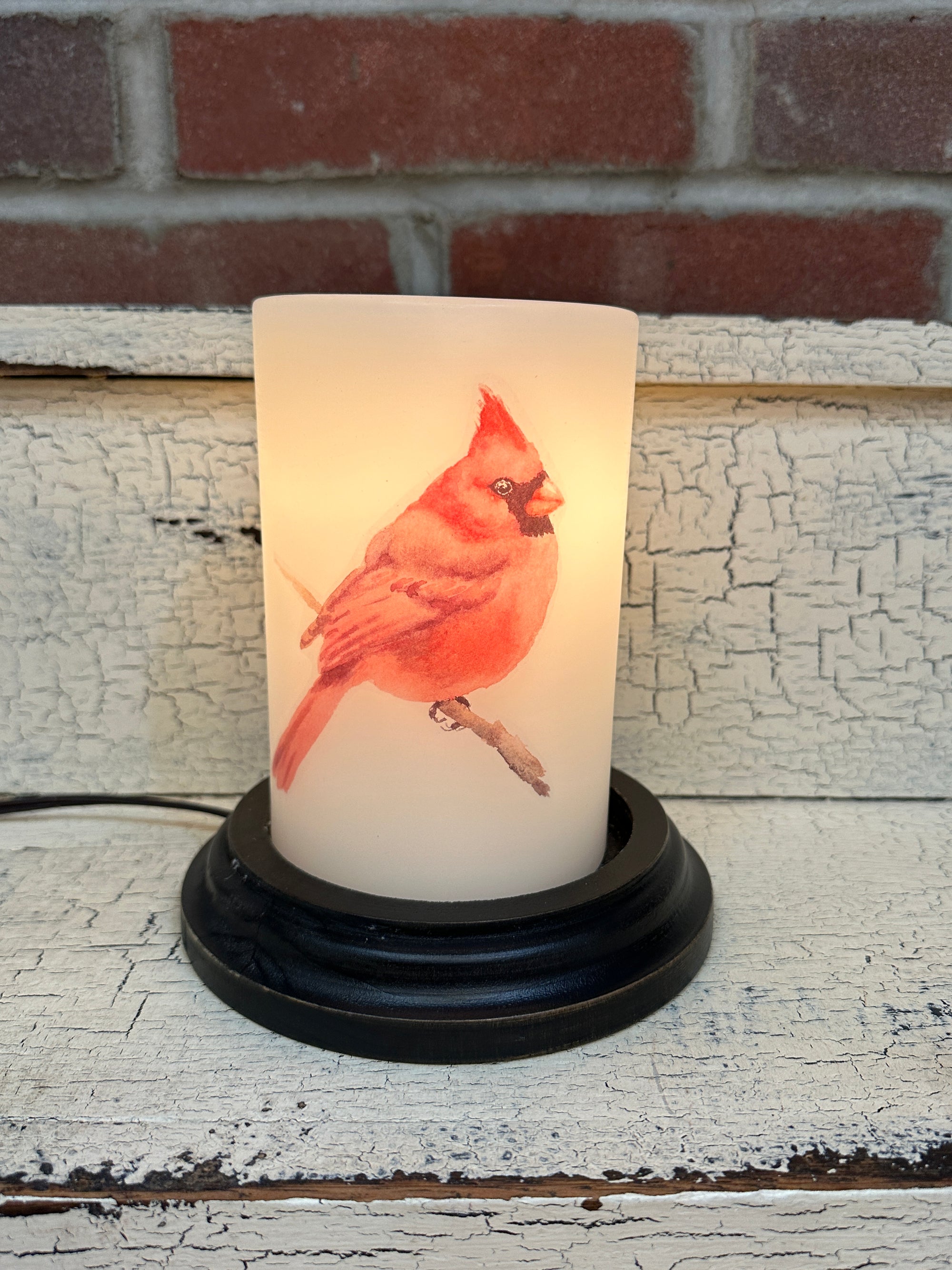 Watercolor Cardinal Candle Sleeve