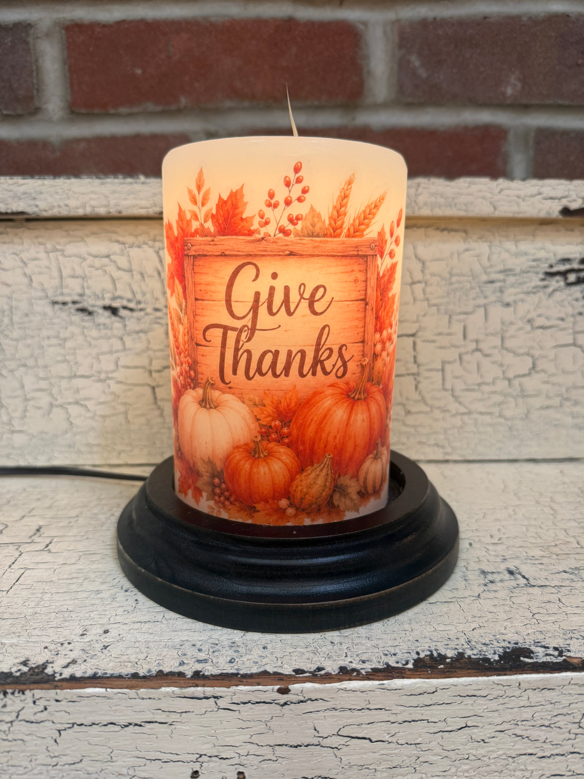Thankful Harvest Pumpkins Candle Sleeve