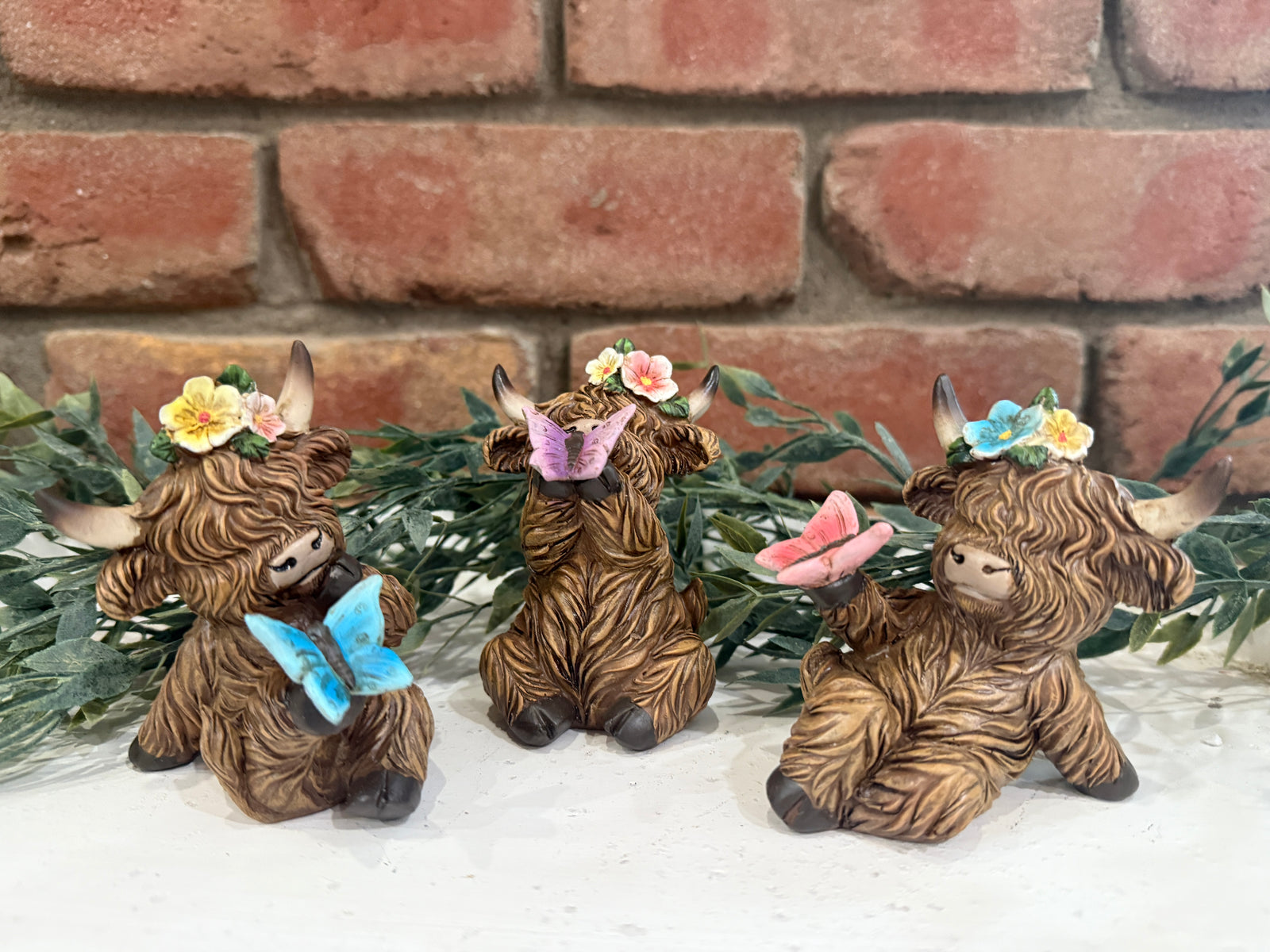 Highland Cow Butterfly & Flower - 3 Styles