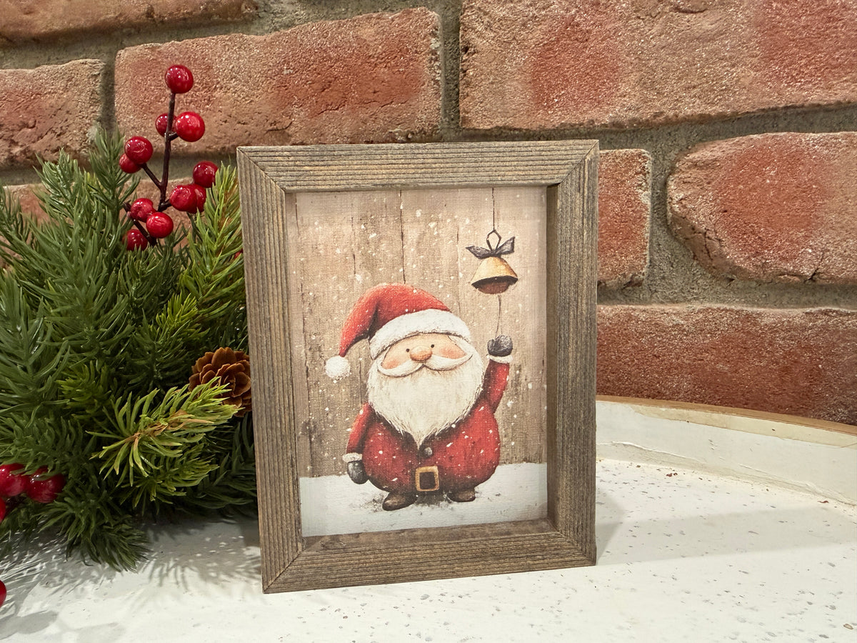 Whimsy Santa Mini Framed Art