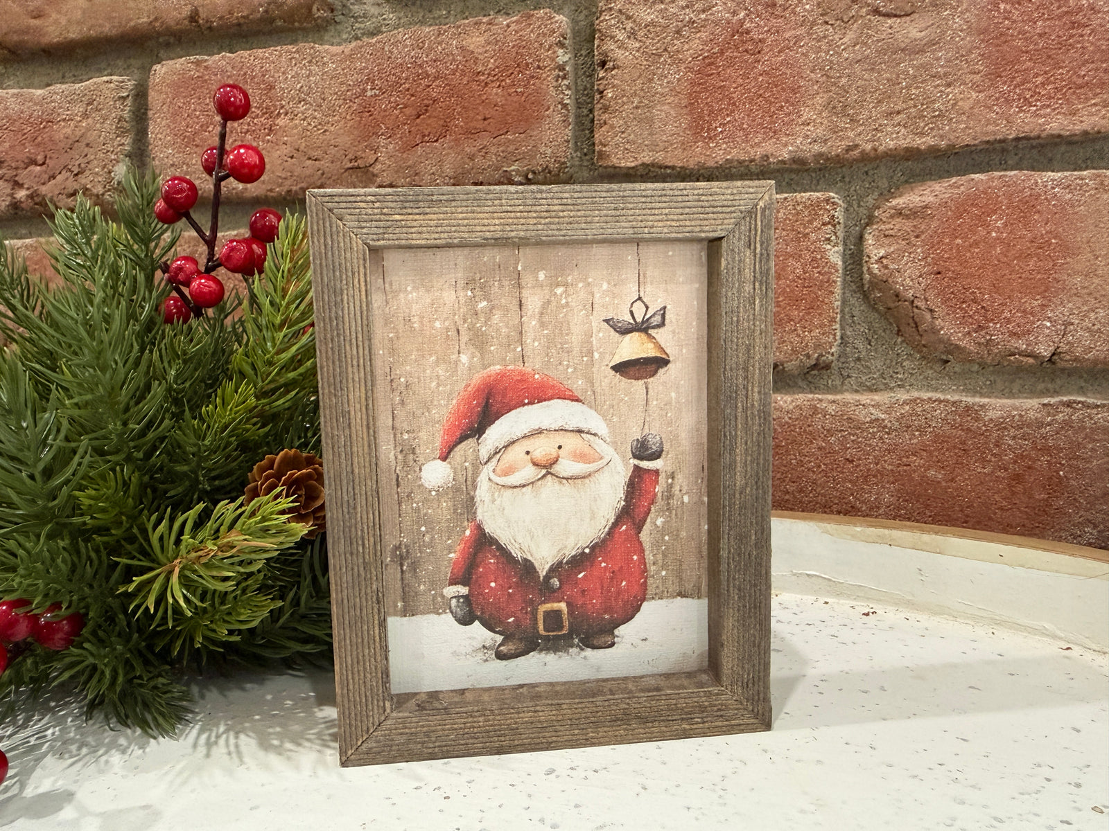 Whimsy Santa Mini Framed Art