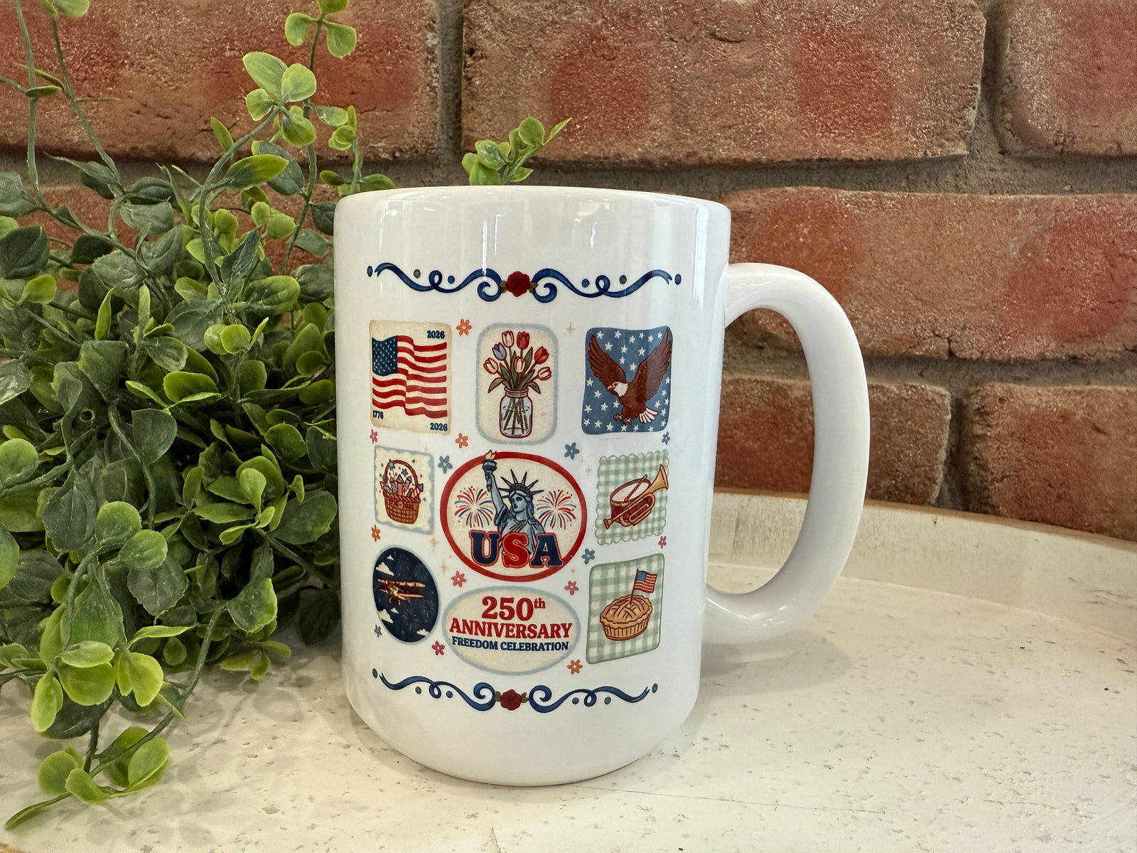 Patriotic Collage 250 Anniversary Mug