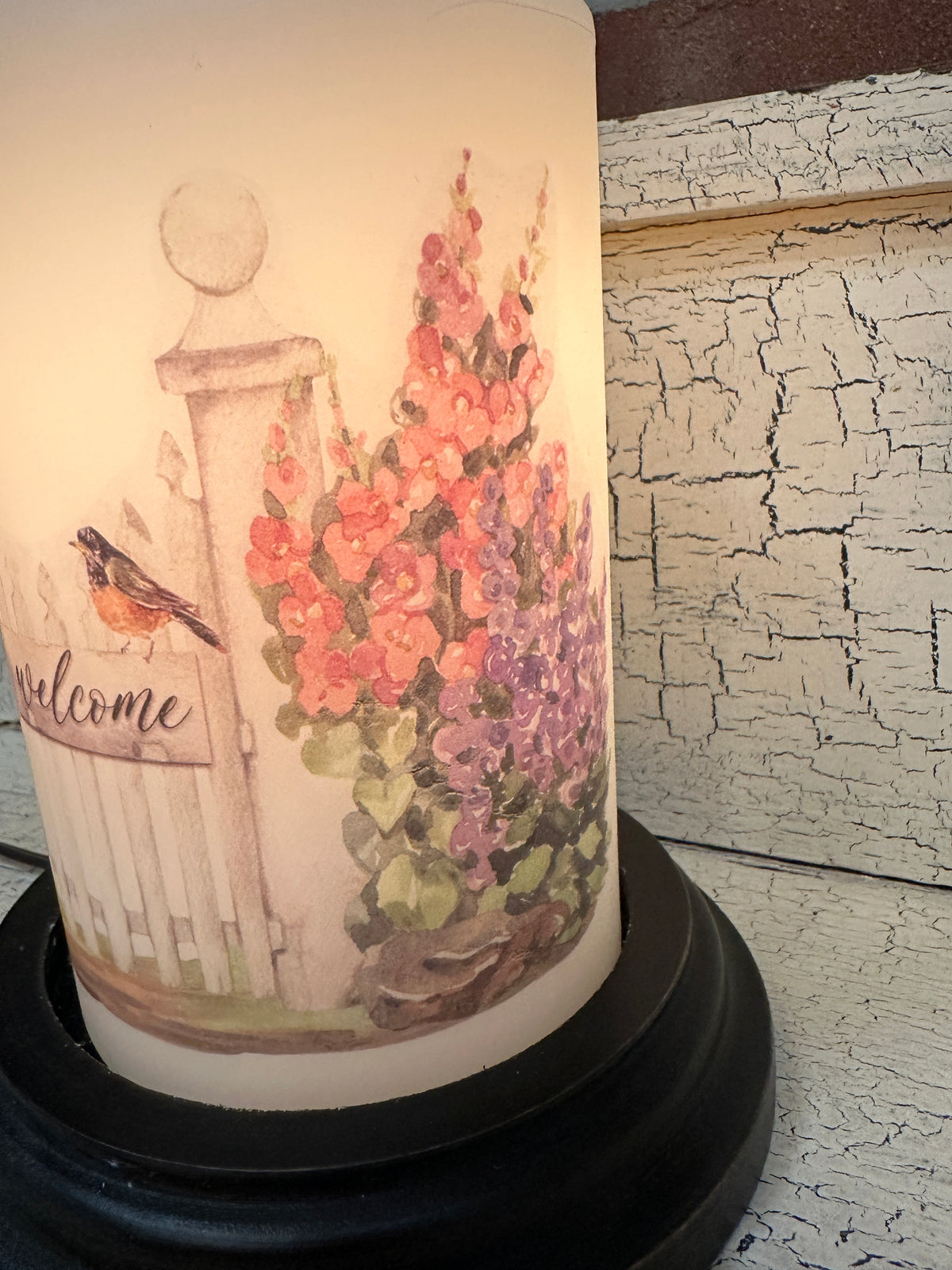 Spring Garden Gate Candle Sleeve