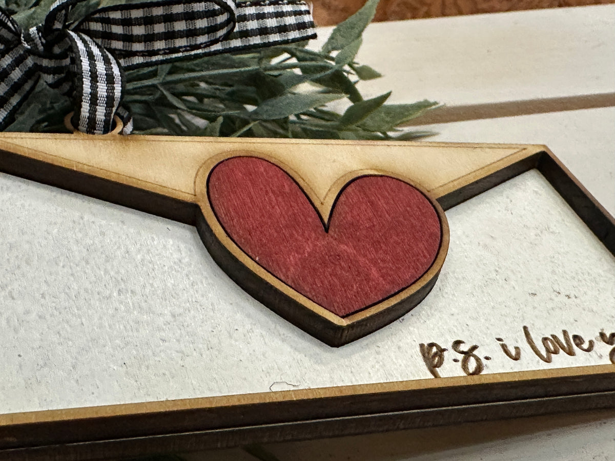 Handmade PS I Love You Ornament