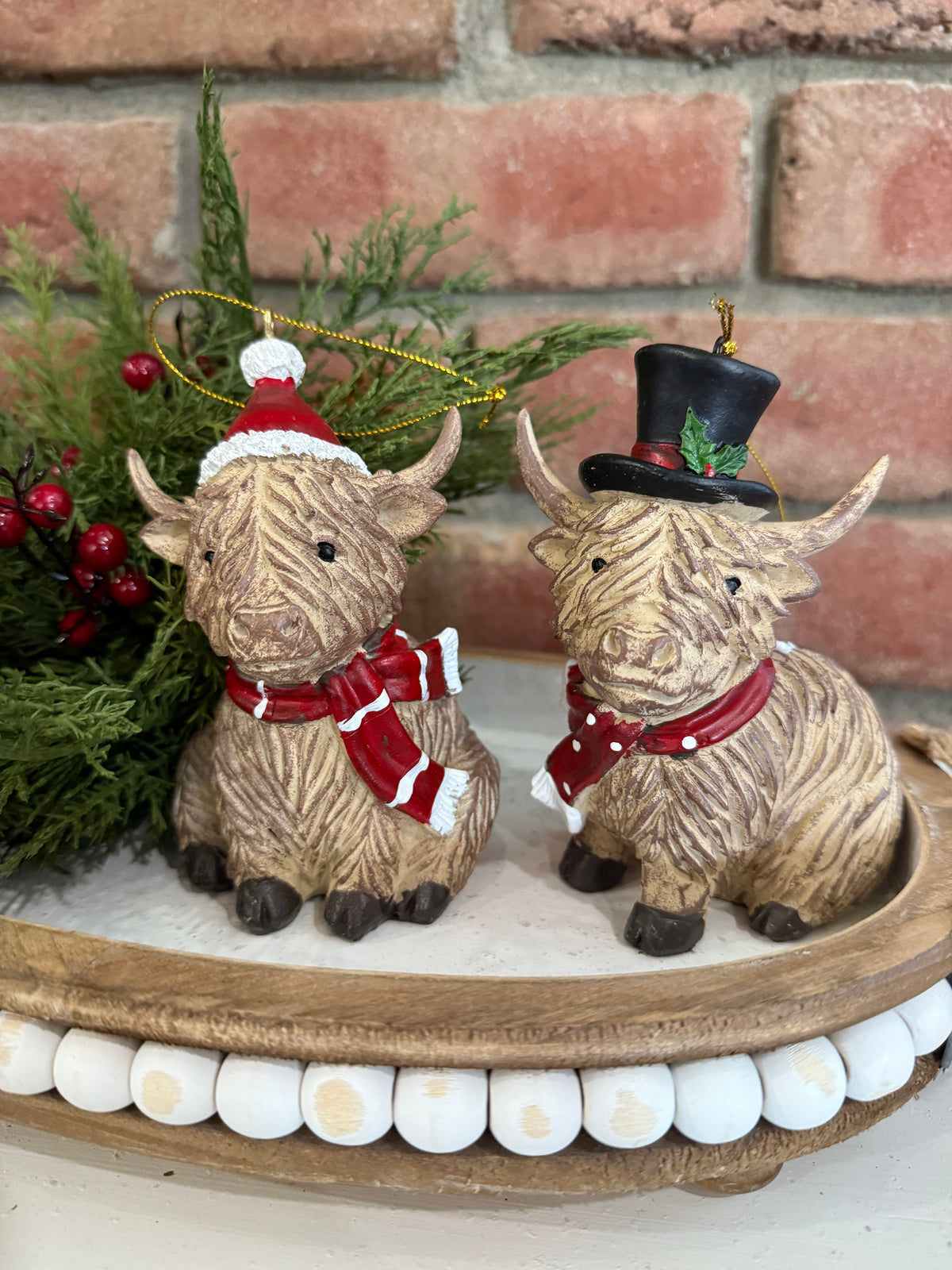 Holiday Highland Cow Ornament - 2 Styles