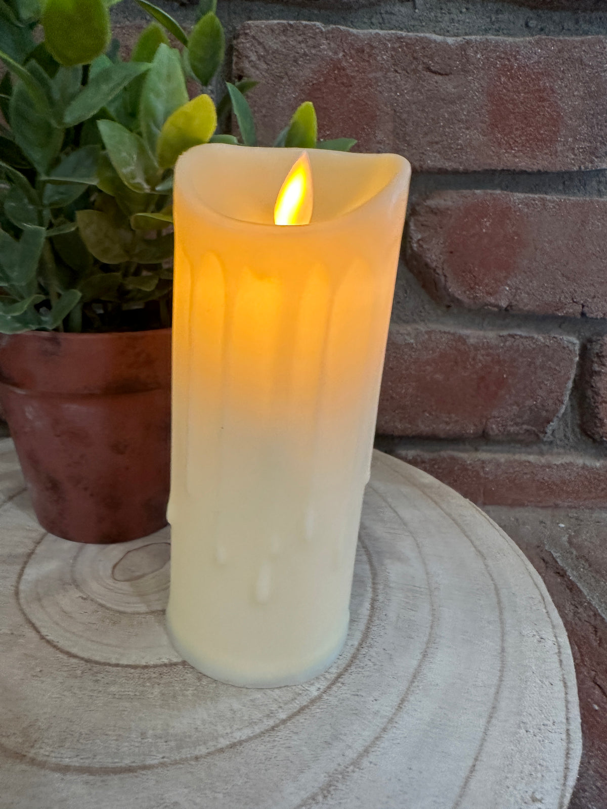 Moving Flame Slim Pillar Candles - 3 Sizes