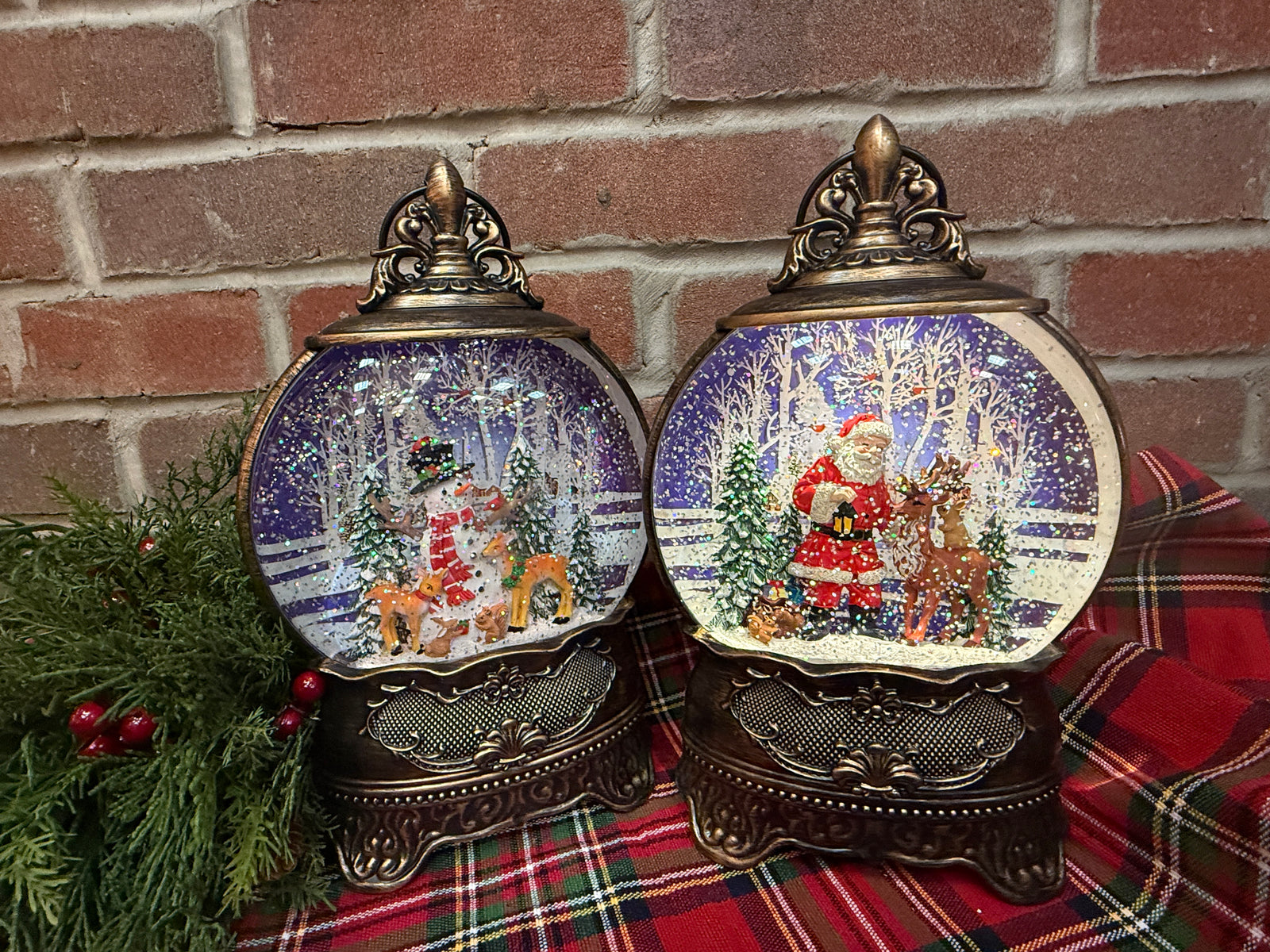 Holiday Lighted Water Globe Lantern - 2 Styles