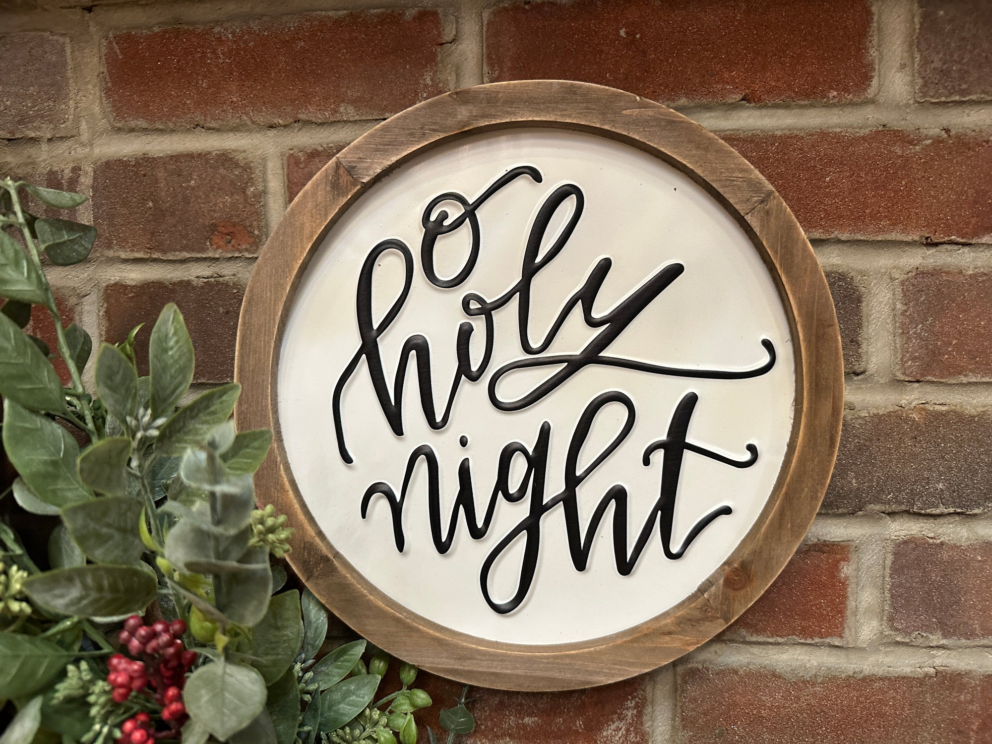 O Holy Night Round Sign