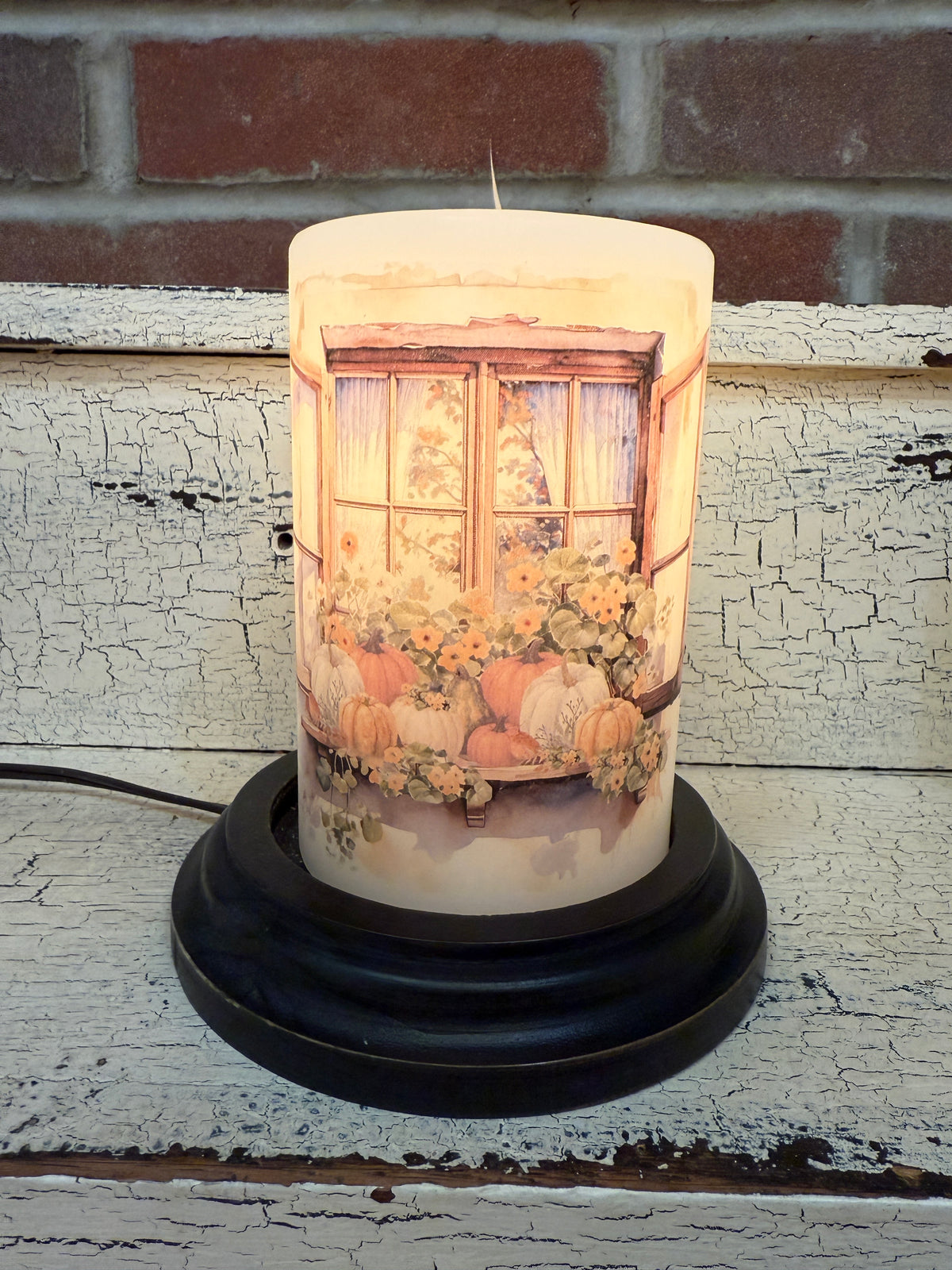Fall Garden Window Candle Sleeve