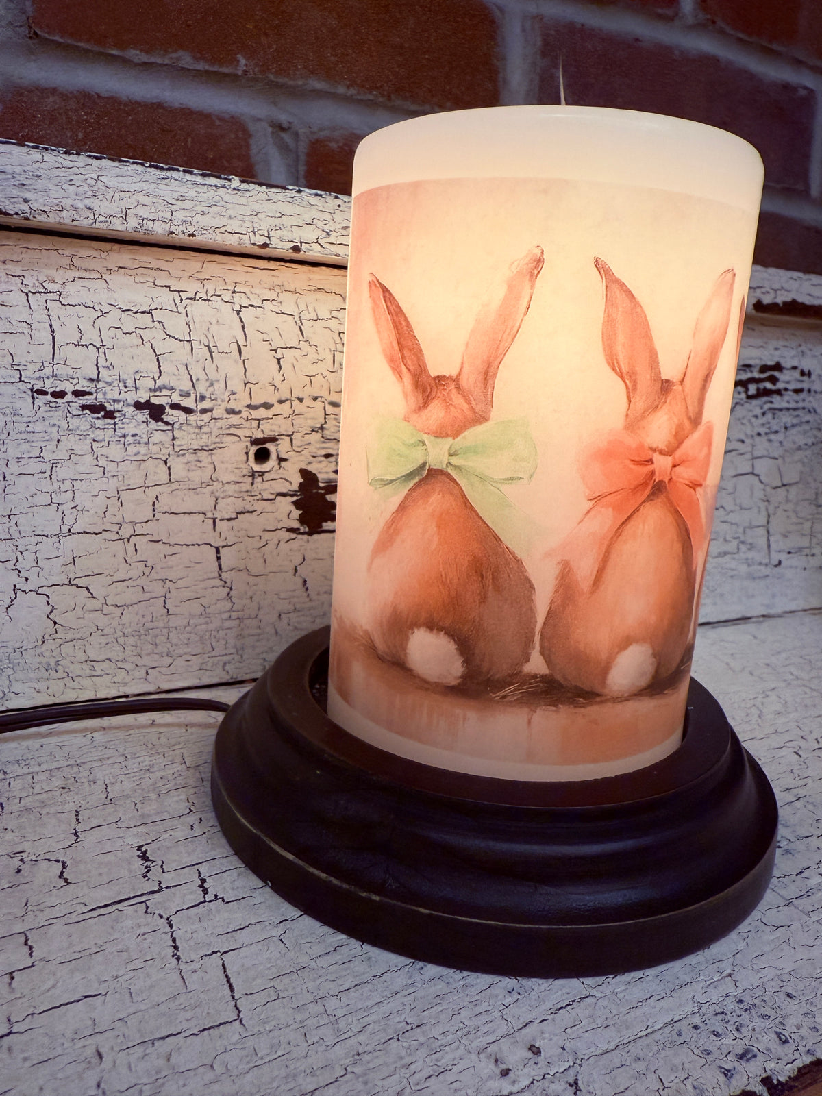 Triple Pastel Bunnies Candle Sleeve