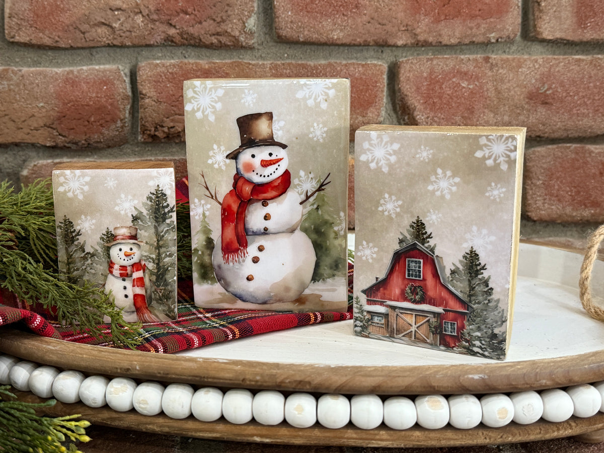 Holiday Wood Blocks - 3 Styles