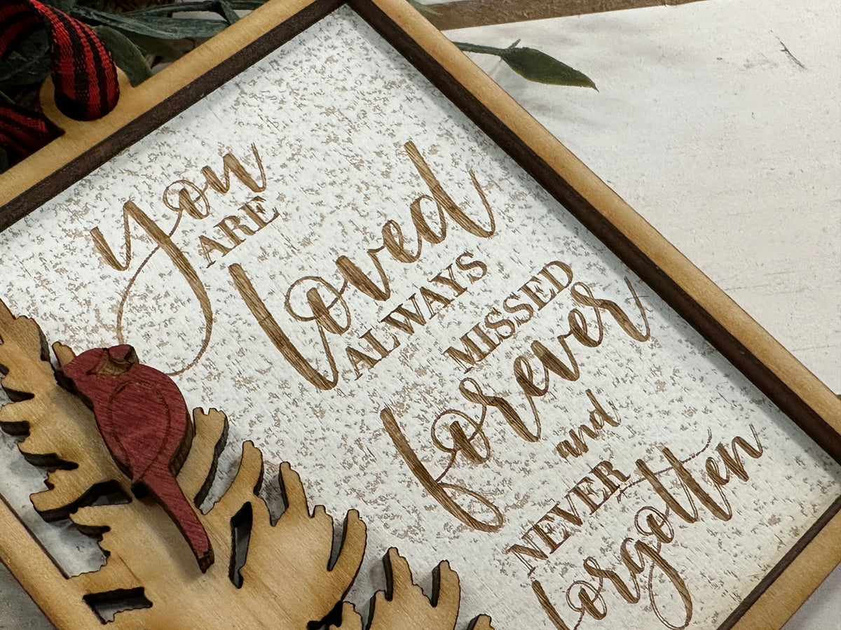 Handmade You Are Loved Cardinal Ornament