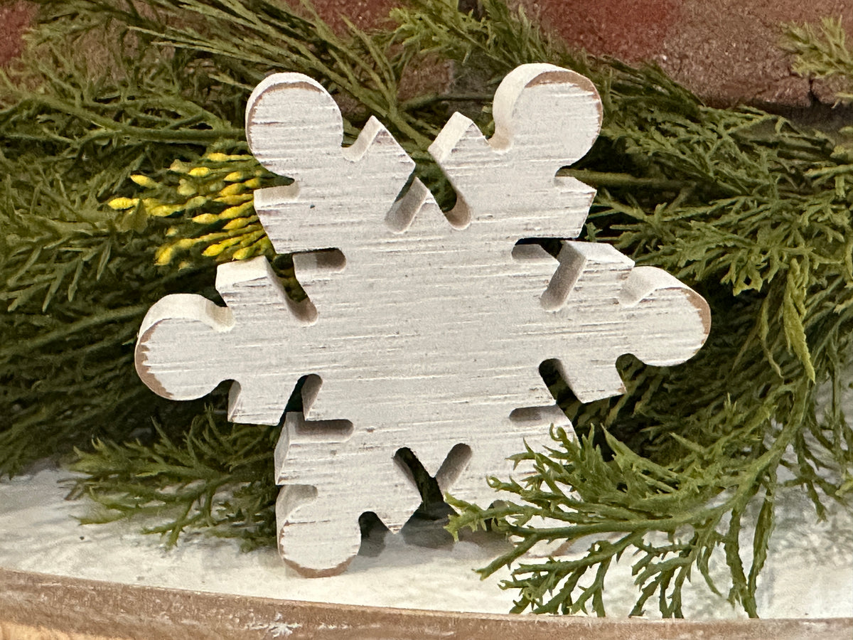 Wooden Snowflake Sitter - 3 Styles