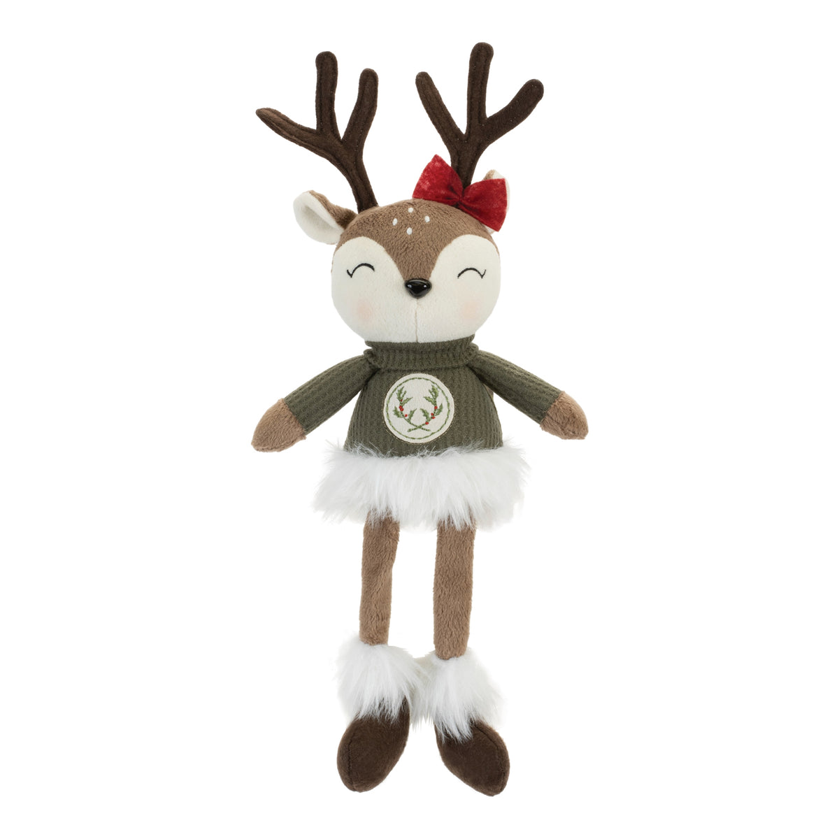 Holly Deer with Sweater Shelf Sitter