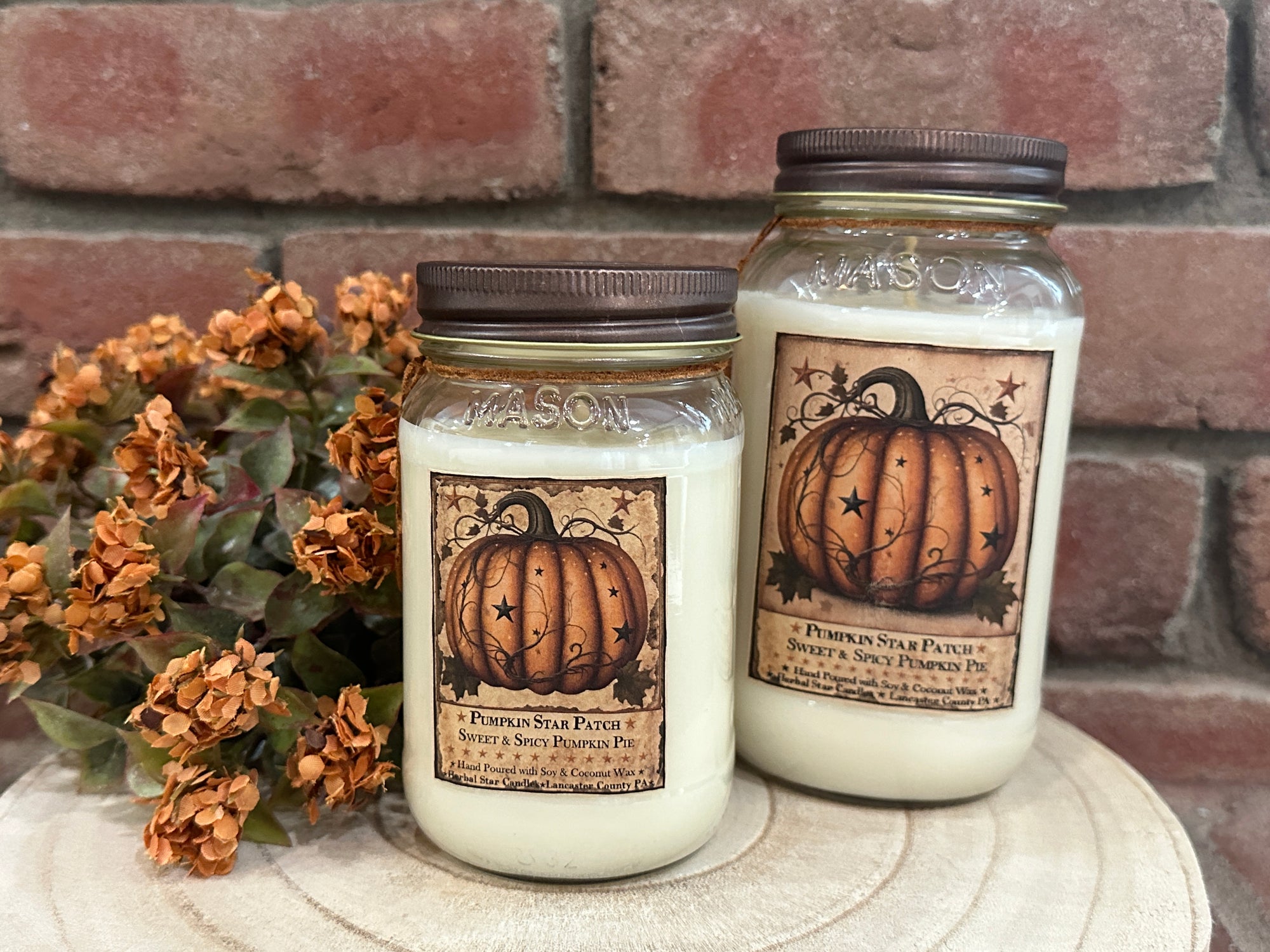 Pumpkin Star Patch Jar Candles - 2 Sizes