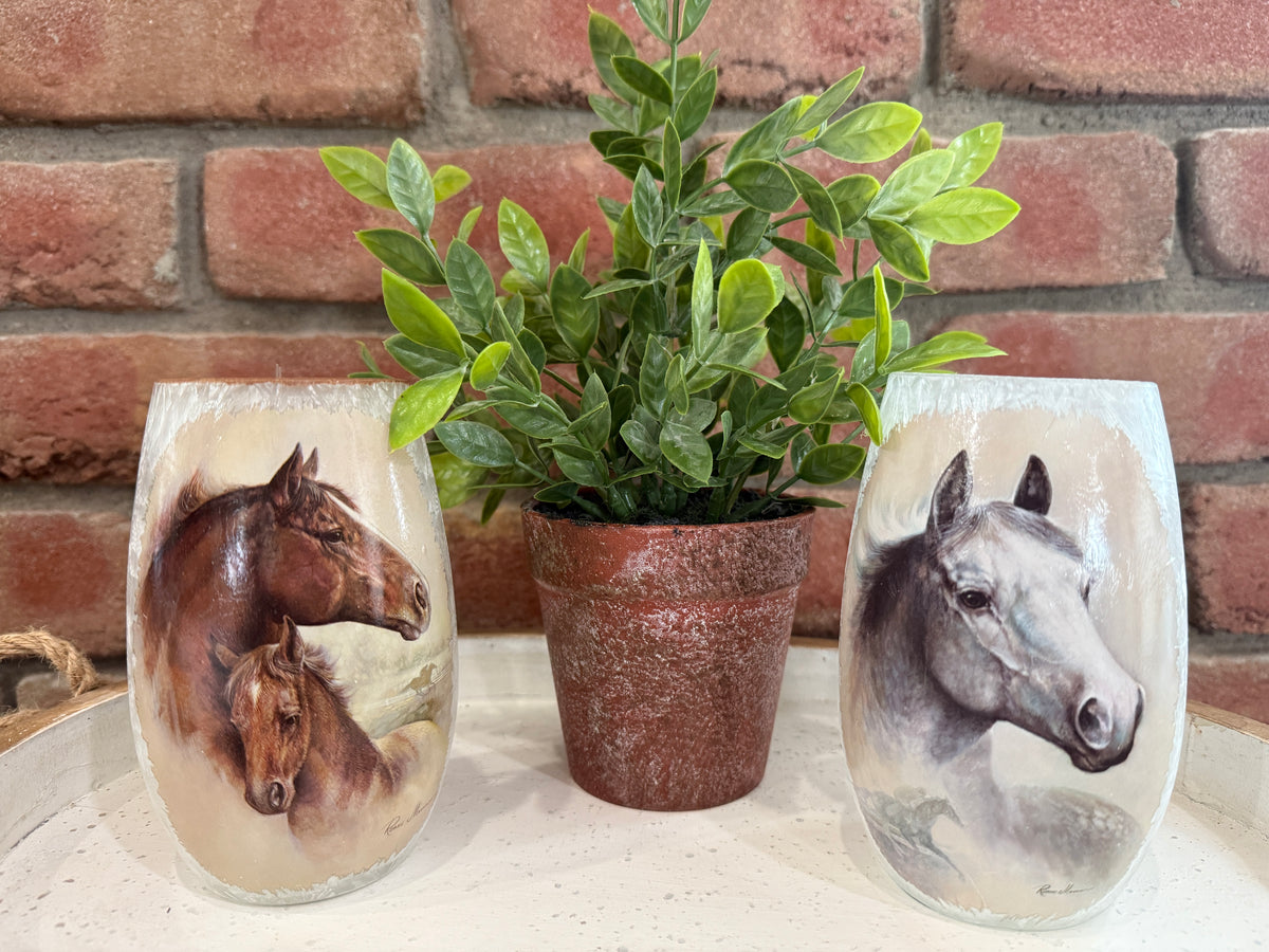 Horses Lighted Vase - Two Styles