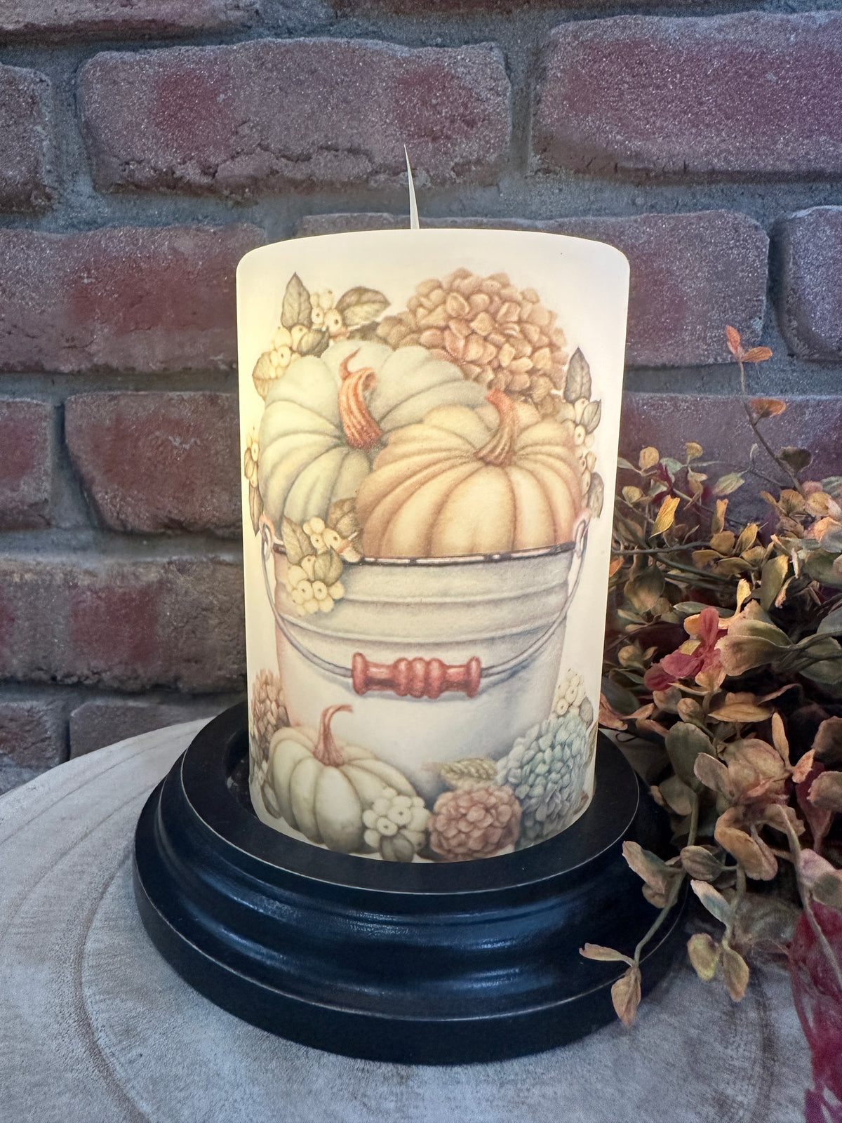 Neutral Fall Bucket Candle Sleeve