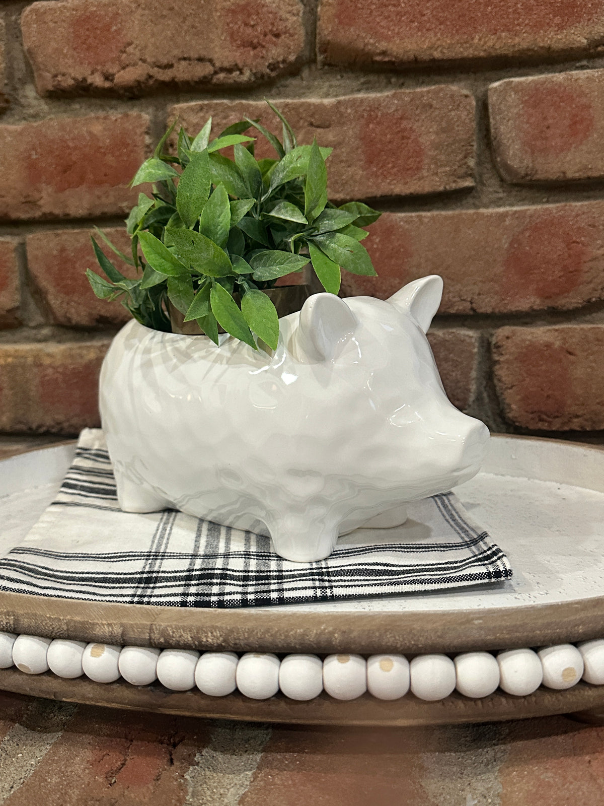 White Pig Planter