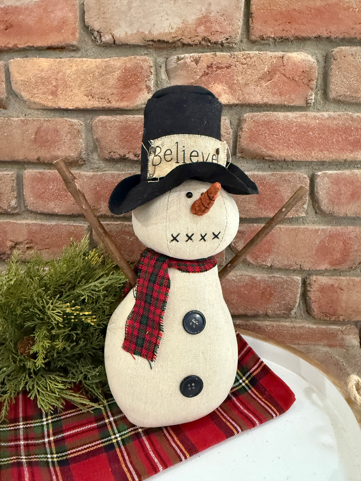Believe Top Hat Snowman