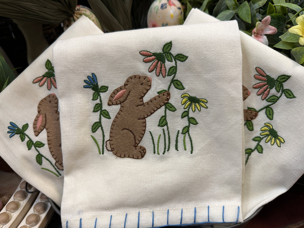 Bunny and Flowers Towel
