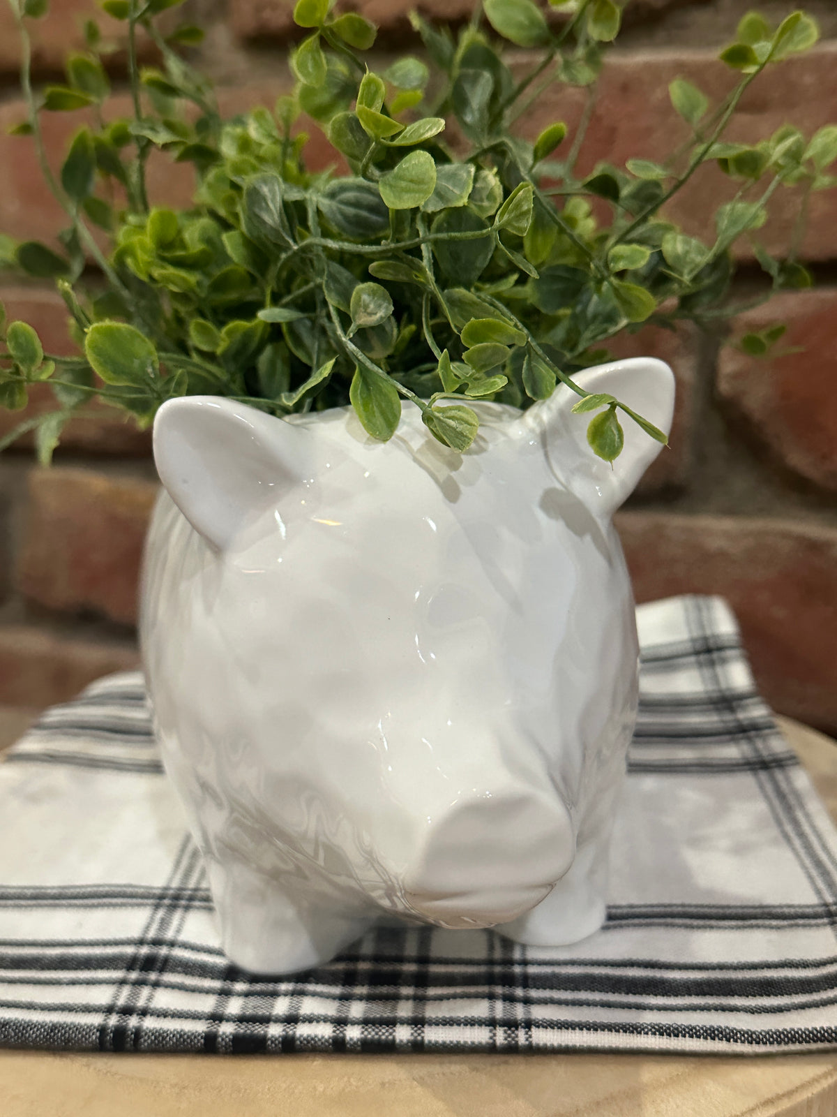 White Pig Planter
