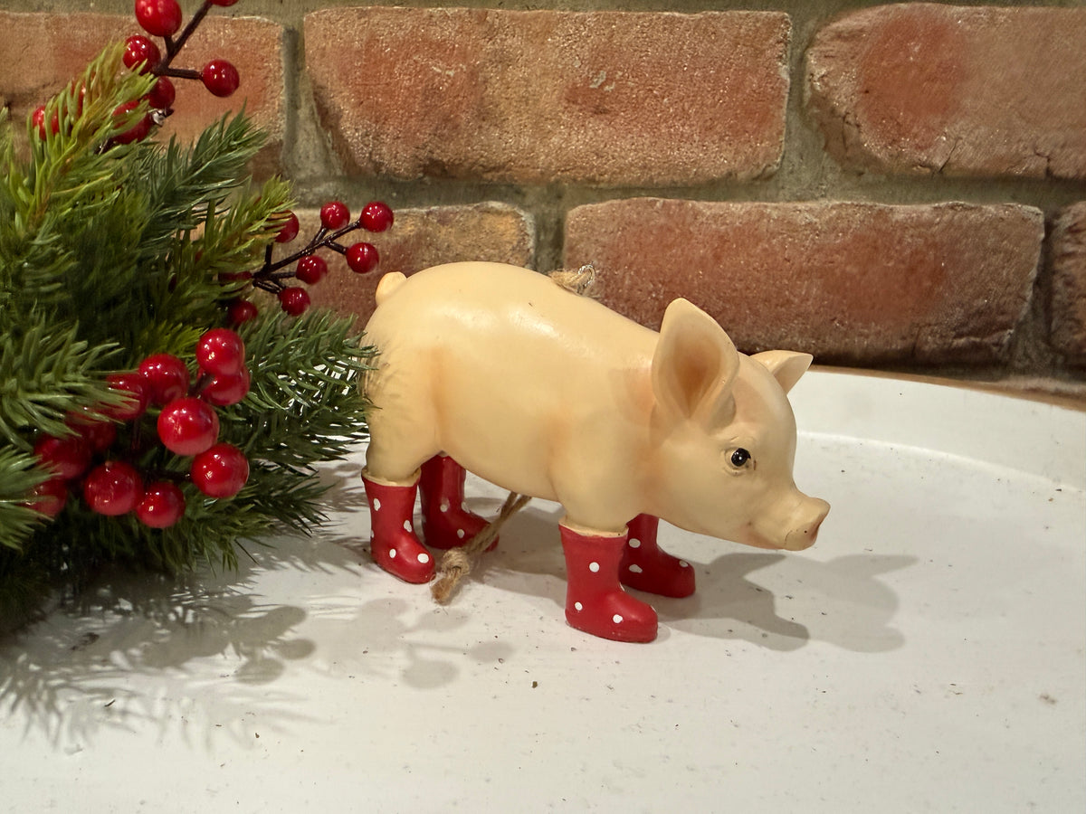 Pigs with Rain Boots Ornament - 2 Styles