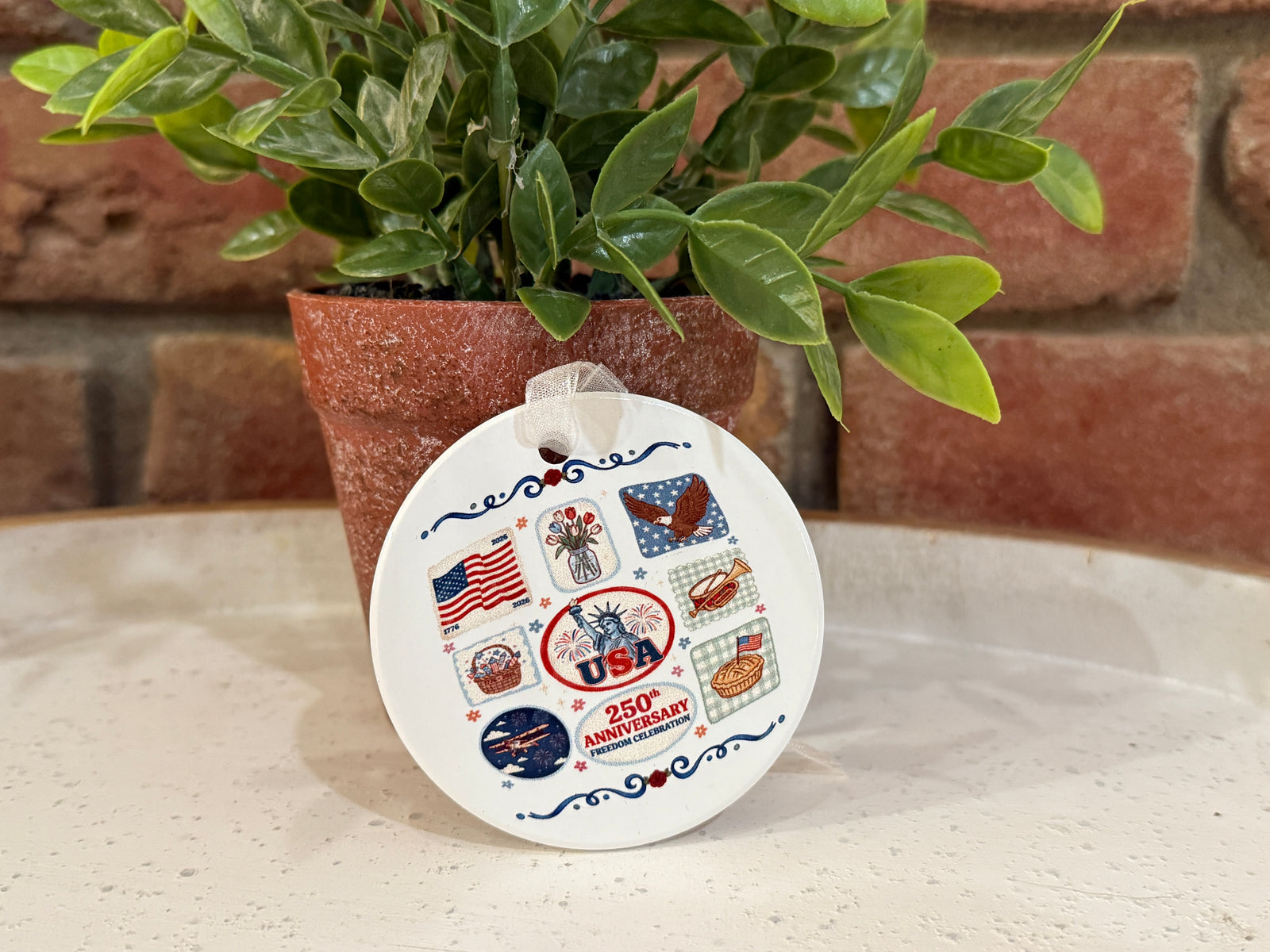 Patriotic Collage 250 Anniversary Ornament